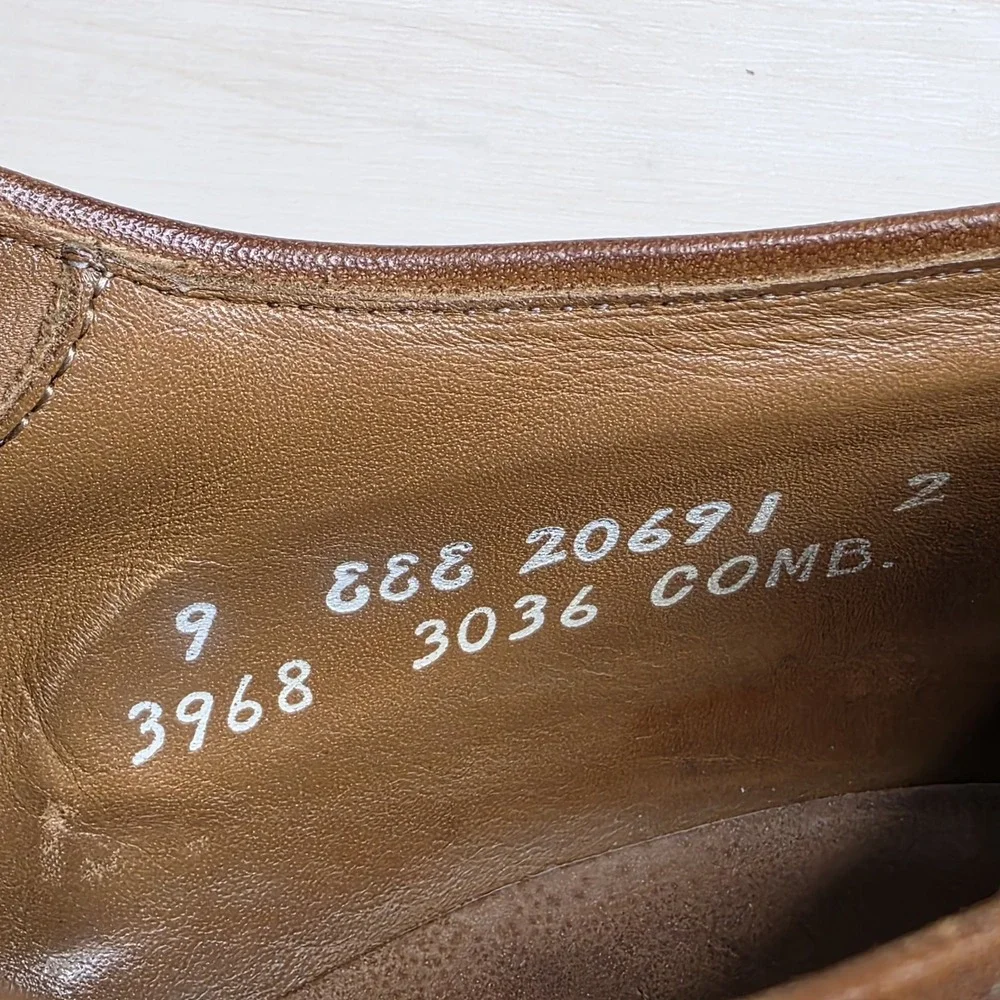 Allen Edmonds Ellsworth Oxford‎ Cap Toe Brown Leather Men's Shoes Size 9 EEE
